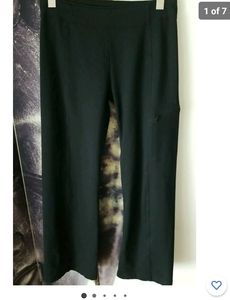 Stonewear Women's PETITE Black Stretch Wide Leg Regular Fit Legging Pants Size S